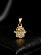 Pendente Mão  Hamsa com Cristal 1cm