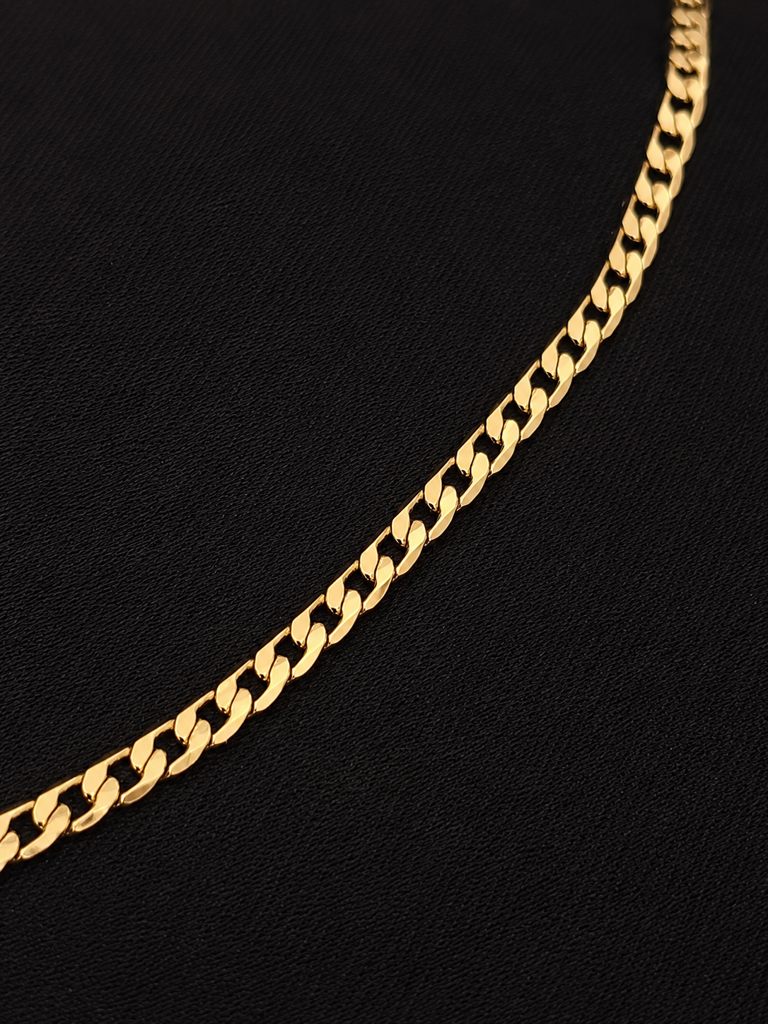 Corrente Cubana Plana Diamantada 3mm 60cm