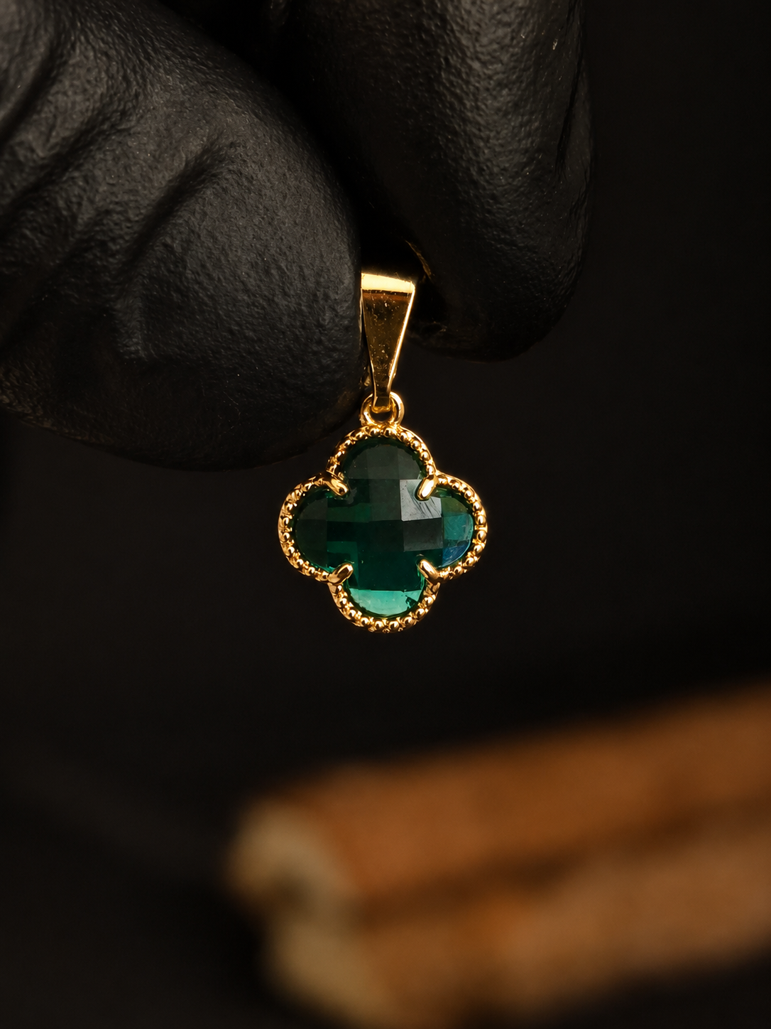 Pendente Trevo Verde Especial 1,2cm