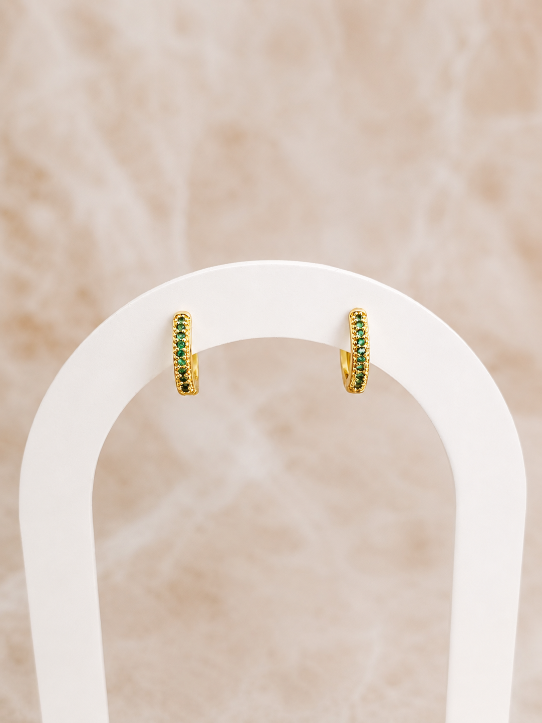 Argola Verde Esmeralda 1,2cm
