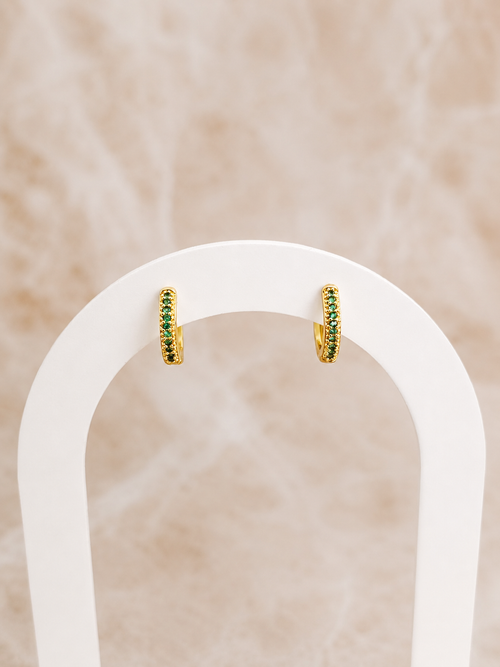 Argola Verde Esmeralda 1,2cm